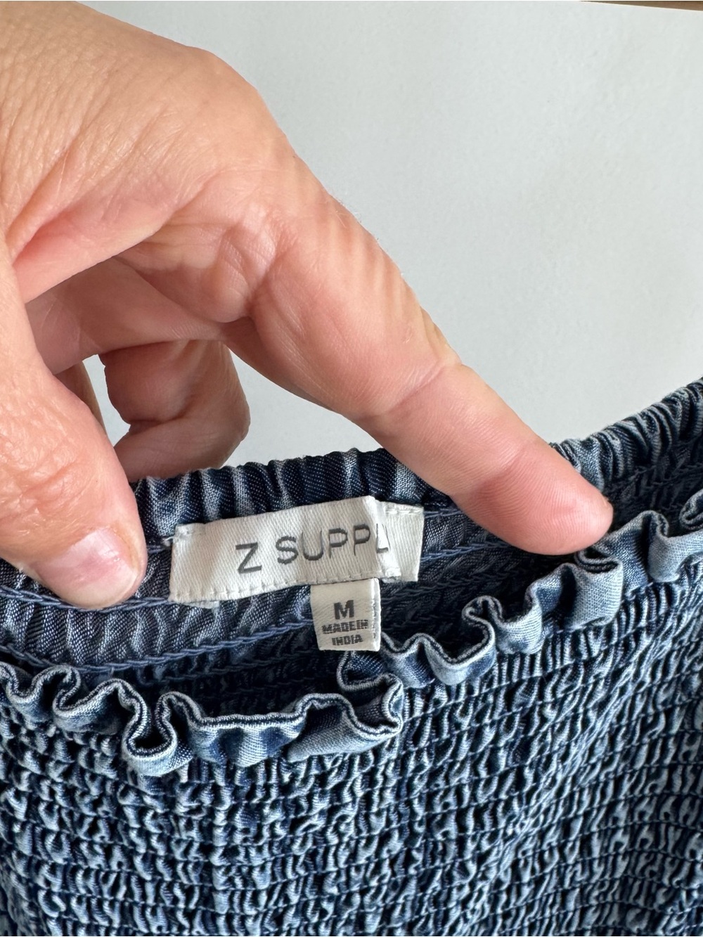 Z Supply Dark Blue Smocked Top Maxi Dress - Picture 3 of 6